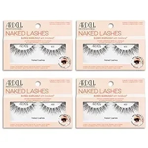 Ardell Naked Natural Lashes 422 - Natural Look False Eyelashes With Invisiband, Soft Volume Wispy Lashes Strip For Everyday Wear, 4 Pairs