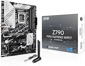 Asus z790 Max Gaming wifi7 Intel z790 (Lga 1700) Atx Motherboard With Pcie 5.0, Three M.2 Slots, 14+1 Drmos, ddr5, Wifi 7, Realtek 1gb Lan, Hdmi, Usb 20gbps Type-C®, Thunderbolt™ (usb4®), Aura Sync