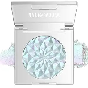 Hosaily Chameleon Mermaid Glitter Eyeshadow, Duochrome Color Shifting Metallic Single Eyeshadow, Holographic Sparkling Inner Corner Iridescent Shimmer Eye Highlighter Makeup Palette 01