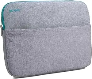 Speck Transfer Pro-Pocket Universal 15-16 Inch Laptop Sleeve With Front Pocket - Durable Protective Case For Laptops And Tablets - Compatible With Macbook Computers - Sweater Grey/Biscay Teal