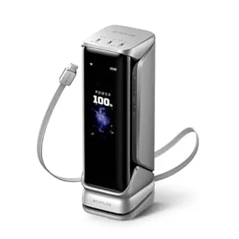 EF Ecoflow Rapid Pro X Power Bank, 27650mAh 4-Part With 300W Output, Add-On Magnetic Block For Apple Watch, Portable Charger With 140W Built-In Cable, For Macbook, Iphone, Laptops, And More
