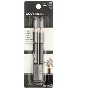 Covergirl Easy Breezy Brow, Fill+Define Pencils [505] Rich Brown 2 Ea​​ ( Pack Of 3)​