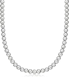 Ross-Simons Italian 8mm Sterling Silver Bead Necklace