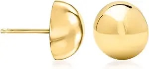 Ross-Simons 14kt Yellow Gold Domed Button Earrings