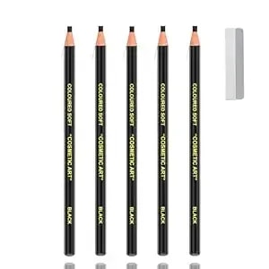 5 Pcs Black Eyebrow Pencils For Women With Sharpener Waterproof And Sweat-Proof Eyebrow Pen Long-Lasting Eyeliner Pencil Create A Natural Eye Brow Makeup