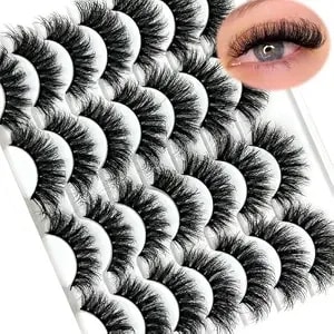 Strip Lashes Wispy Natural Fluffy Cat Eye Lashes Pack 3d Faux Mink C Curl False Eyelashes Natural Look 14 Pairs