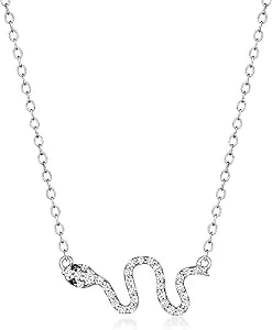Ross-Simons 0.20 Ct. T.W. Black And White Diamond Snake Necklace In Sterling Silver. 16 Inches