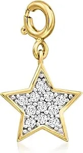 Ross-Simons 0.20 Ct. T.W. Diamond Star Charm In 18kt Gold Over Sterling