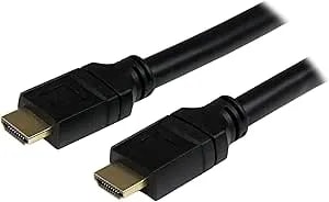 Startech.Com 50ft Plenum Rated HDMI Cable, 4K High Speed Long HDMI Cord W/ Ethernet, 4K30 UHD, 10.2 Gbps, HDCP 1.4, In Wall Plenum HDMI 1.4 Display Cable, HDMI To HDMI Computer To TV Cable (HDPMM50)