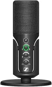 Sennheiser Professional Profile - Usb Cardioid Condenser Microphone & Table Stand, 1.2 M Usb-C Cable - Mute Button, Built-In Headphone Jack, Gain, Mix & Volume Control, For Pc & Mac,Black