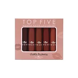 Italia Deluxe Top Five Mousse Matte Lipstick Set Chola Browns