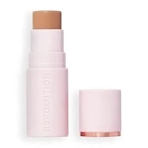 Revolution Beauty London, Skin Silk Bronzer Stick, Buildable Color For Cheek, Eye, & Lip, Cream-To-Powder Formula, Vegan & Cruelty-Free, Fair Sand, 0.15 Oz
