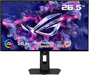 Asus Rog Strix 27” Oled Gaming Monitor (xg27aqdmgr) - 27-Inch (26.5-Inch Viewable) 1440p Trueblack Glossy, 240 Hz, Neo Proximity Sensor, Oled Care Pro, Elmb, Displaywidget Center