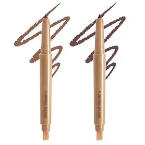 2pcs Matte Lip Liner Pencil, Plump Lip Pencil Liner Long-Lasting Creamy Formula, With Silicone Smudger For Define Contours & Sculpting Lip,Waterproof Non-Staining Crayon Lip Liners 07#+08#