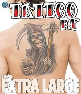 Tinsley Transfers Reaper Temporary Tattoo Fx Costume Kit