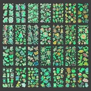380pcs Luminous Temporary Tattoos For Kids Gift Party Favors - 30 Sheets Mixed Styles Temporary Tattoos Stickers With Mermaid/Dinosaur/Unicorn , Glow Party Supplies Birthday Gifts