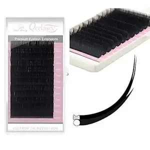 Matte Mink Flat Eyelash Extension 0.25 Ellipse Eyelashes False Mink Individual Eyelash Extension Professional Salon Used By Qeelasee (D, 16/17/18-Mix)