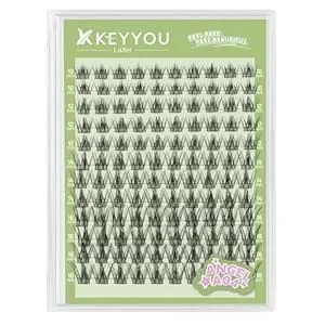 Keyyou Lash Clusters 120pcs D Curl Angel Eyelash Extension Thick Wispy Natural Band Lash With Waterproof Diy Lash Extension At Home（Angel a04-D-10-18mix）
