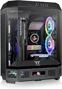 Thermaltake Tower 600 Black Mid-Tower ATX Case; 3 Tempered Glass Panels; Hidden-Connector Motherboard Support; Rotational PCI-E Slots; CA-1Z1-00M1WN-00; 3 Year Warranty