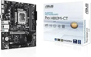 Asus Pro h810m-Ct-Csm Micro-Atx Matx Intel h810 Business Motherboard, Intel Core Ultra Processors (series2) Ready, ddr5, M.2, Hdmi With Enhanced Security, Reliability, Manageability And Serviceability