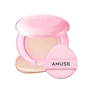 Amuse Seoul Dew Power Vegan Cushion Foundation (01 Pure) - Semi Glow, Full Coverage, Dewy Finish, Long Lasting, Lightweight, Smooth Radiant Skin, Vegan, Korean Beauty Makeup