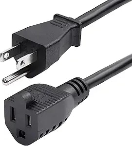 Startech.Com 10ft (3m) Power Extension Cord, Nema 5-15p To Nema 5-15r Ac Power Cable, 10a 125v, 18awg, Outlet Extension Power Cable, Black Extension Cord - Ul Listed, Taa (231a-8a00-Power-Cord)