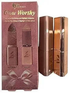 Lys Beauty Glow Worthy 2-Piece Mini Bronze & Highlight Stick Duo – Harmony + Brave – No Limits Cream Bronzer & Aim High Highlighter – 0.09 Oz / 2.5 G Each
