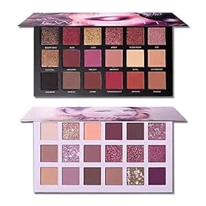 Ucanbe 2pcs Twilight Dusk & Aromas Nude Eyeshadow Palette Makeup Set, Matte Shimmer Glitter Pressed Pearl All Highly Pigmented Blending Powder, Natural Velvet Texture Eye Shadow Kit