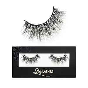 Lilly Lashes Miami 3d Mink Lashes, False Eyelashes Natural Look, Mink Eyelashes For Wispy & Natural Look, Reusable Up To 25 Wears, Fluffy Lashes