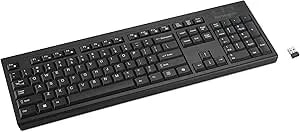 Kensington kb270 Eq Wireless Rechargeable Keyboard, Full-Size, Spill-Proof, 2.4ghz & Bluetooth 5.0 Connection, Compatible With Windows And Macos (k75558na)