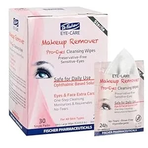 Dr. Fischer Eyelid & Lash Makeup Remover Wipes – Preservative & Alcohol-Free, Ophthalmologist Tested, Gentle For Sensitive Eyes With Chamomile & Niacinamide