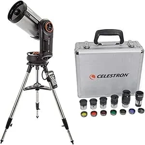 Celestron Nexstar Evolution 8 Schmidt-Cassegrain Telescope With Integrated Wifi Bundle With Celestron 1.25 Inch Eyepiece And Filter Kit And Aluminum Case (2 Items)