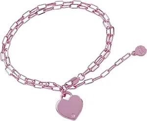 Alex And Ani Heart Charm Double Paperclip Chain Bracelet