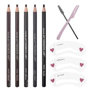 5pcs Waterproof Eyebrows Pencil Tattoo Makeup Microblading Supplies Kit Permanent Eye Brow Liners In 5 Colors Waterproof Eyebrow Pencils Peel Brow Pencil Set
