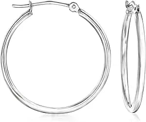 Ross-Simons 1.5mm 14kt White Gold Hoop Earrings