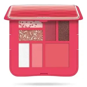 Pupa Milano Make-Up Palette S, 003 Coral, 0.28 Oz - 7 Pan Eyeshadow Palette And Blush Palette With Matte, Shimmer Finish - Blendable Velvety Texture - Compact Travel-Friendly - Talc-Free Eye Makeup