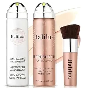 Airbrush Foundation Spray With Primer, Buildable Full Coverage Waterproof Foundation Makeup For Smooth Radiant Finish, Silk Air Brush Flawless Setting Spray For Flawless Finish (2natural)