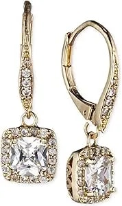 Anne Klein Flawless Goldtone And Cubic Zirconia Leverback Drop Earrings