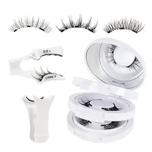 Mayhug Magnetic Eyelashes 3 Pairs Reusable Magnetic Eyelashes With Applicator No Glue Needed Eyelashes Natural-Looking Eyelashes, Eyelash Curler Set, Easy To Wear And Remove (3 Pairs-Kit 1)