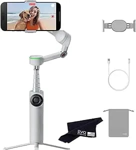insta360 Flow 2 Pro Grey - Ai-Powered Smartphone Stabilizer, Auto Tracking Phone Gimbal, 200+ App Tracking With Apple Dockkit, 3-Axis Stabilization, Built-In Tripod/Selfie Stick, Portable & Foldable