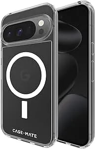 Case-Mate Google Pixel 10 Pro/Pixel 10 Case [6.3", 2025] [12ft Drop Protection] [Wireless Charging Compatible] Clear Magnetic Phone Case - Anti-Yellowing, Anti-Scratch