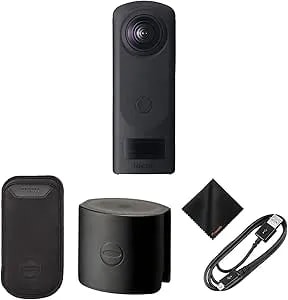 Ricoh Theta z1 360° Camera With 51gb Internal Storage - 0.93" Oled Display (Black) With Ricoh Lens Cap Tl-2 For Theta z1 360° Camera And Waith Microfiber Cleaning Cloth (Essential Bundle)