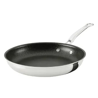 Hestan Probond Luxe Titum Nonstick Skillet, 11-Inch Professional Clad Stainless Steel, Procore Tri-Ply Clad Construction, Polished Exterior, Induction & Oven Safe