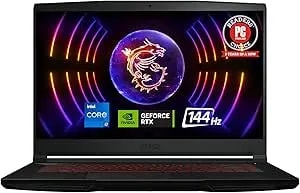 Msi Thin GF63 15.6" 144Hz Gaming Laptop: 12th Gen Intel Core i7, Nvidia Geforce RTX 4050, 16GB DDR4, 512GB Nvme SSD, Type-C, Cooler Boost 5, Win11 Home: Black 12VE-066US