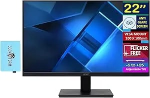 Acer Vero v227q H 22" Fhd Free Sync Monitor With 4ms Response Time, Flicker Free, Anti Glare, Vesa Mount (100mm), Hdmi & Dockztorm Usb Port Expander, Black (Um.wv7aa.h01-2026 Latest Model)
