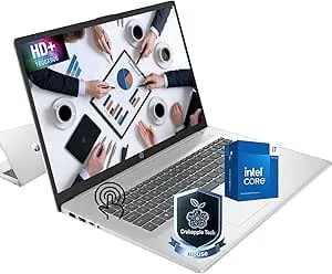 Hp Essential 17.3" Hd+ Touchscreen Laptop, Intel Core i7-1355u Up To 5.0ghz, 32gb ddr4 Ram, 2tb Ssd, Wi-Fi 6, Fingerprint Reader, Webcam, Backlit Keyboard, Windows 11 Home, Silver