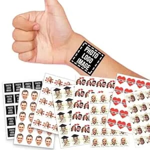 Custom Tattoos Personalized Temporary Tattoos With Photo Face Name Logo For Birthday Party Wedding Bride Groom Decor - Custom Photo