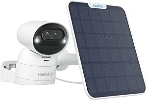 Reolink 4K Dual-Lens Solar Security Cameras Wireless Outdoor/Indoor, Argus Track + 6W Solar Panel, Auto Zoom Tracking, 2.4/5GHz Wifi, Color Night Vision, No Subscriptions, Home Hub Compatible