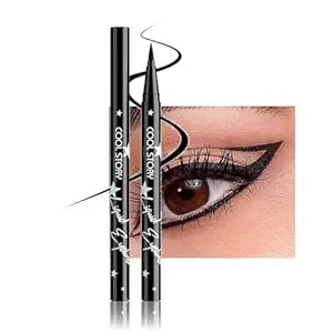 Cool Story Liquid Eyeliner Waterproof Smudge Proof Eye Liner, 24h Long-Lasting, 0.6ml/0.02 Fl.Oz Black