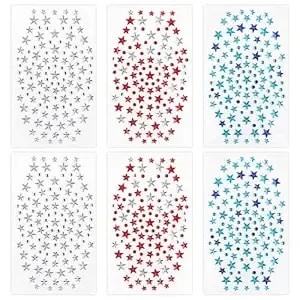4th Of July Star Face Gems, Self-Adhesive Face Jewels For Women, Gem Stickers Face Rhinestones, Star Rhinestone Stickers 4th Of July Accessories For Face, Body, Hair 6 Sheets
